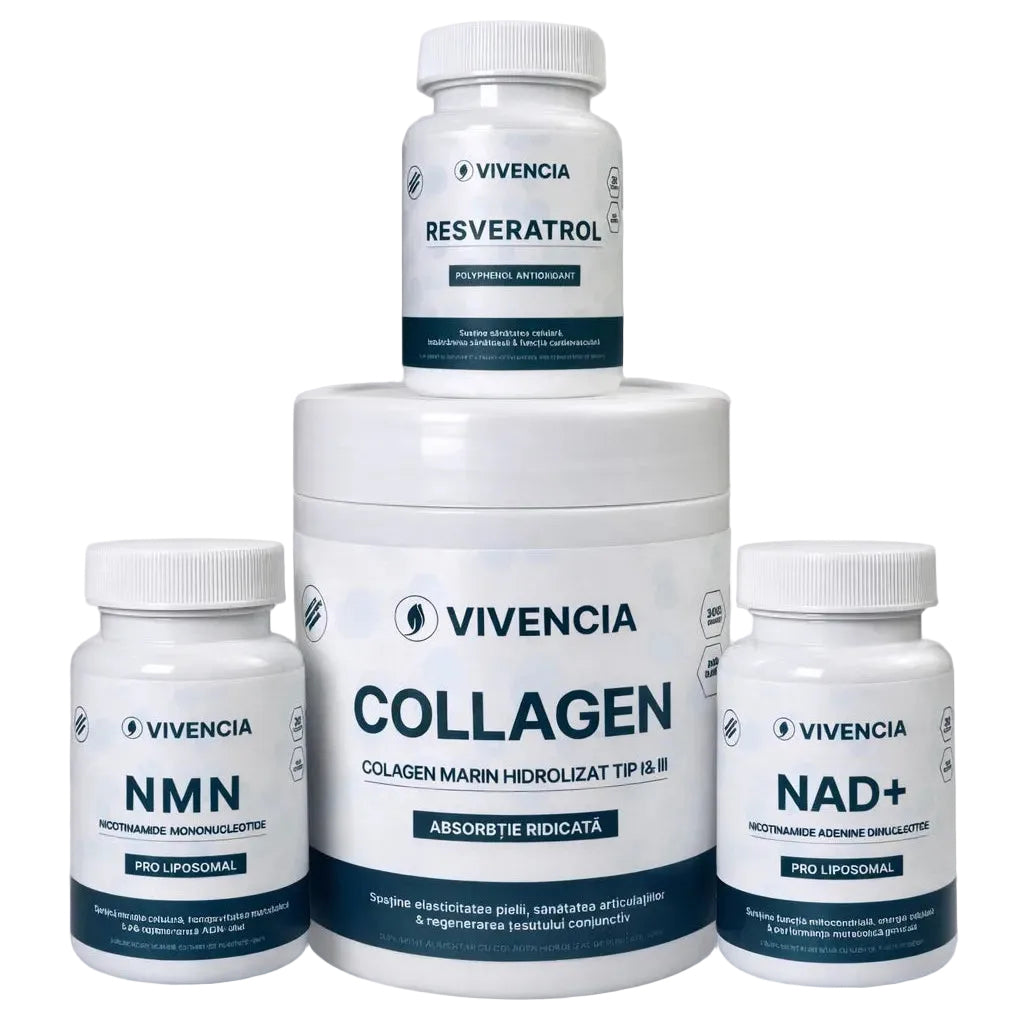 Vivencia Pachetul Longevității – NMN + NAD+ + Resveratrol + Colagen Marin