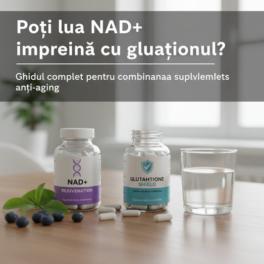 Poți lua NAD+ împreună cu glutationul? Ghidul complet pentru combinarea suplimentelor anti-aging