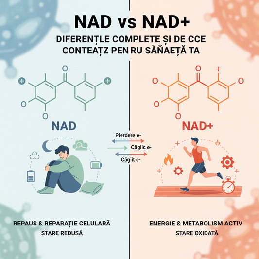 NAD vs NAD+: Diferențele Complete și De Ce Contează Pentru Sănătatea Ta