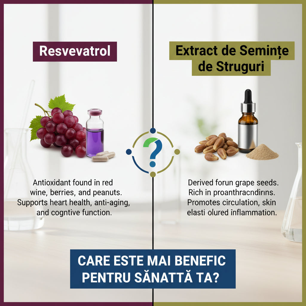 Resveratrol vs Extract de Semințe de Struguri: Care Este Mai Benefic pentru Sănătatea Ta?