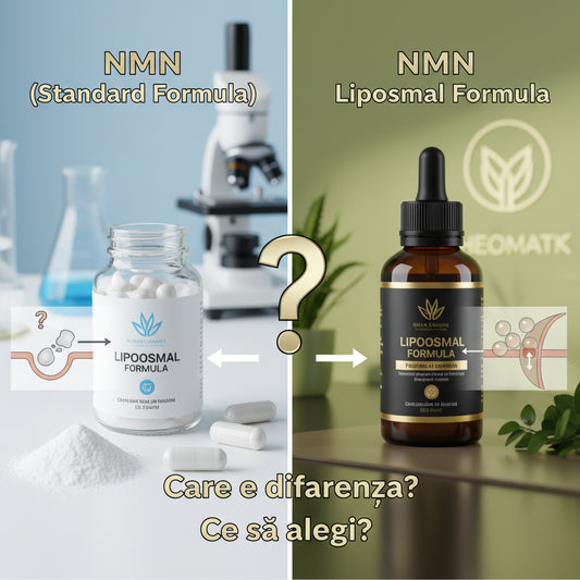 NMN cu sau fără formulă liposomală: Care e diferența și ce să alegi?