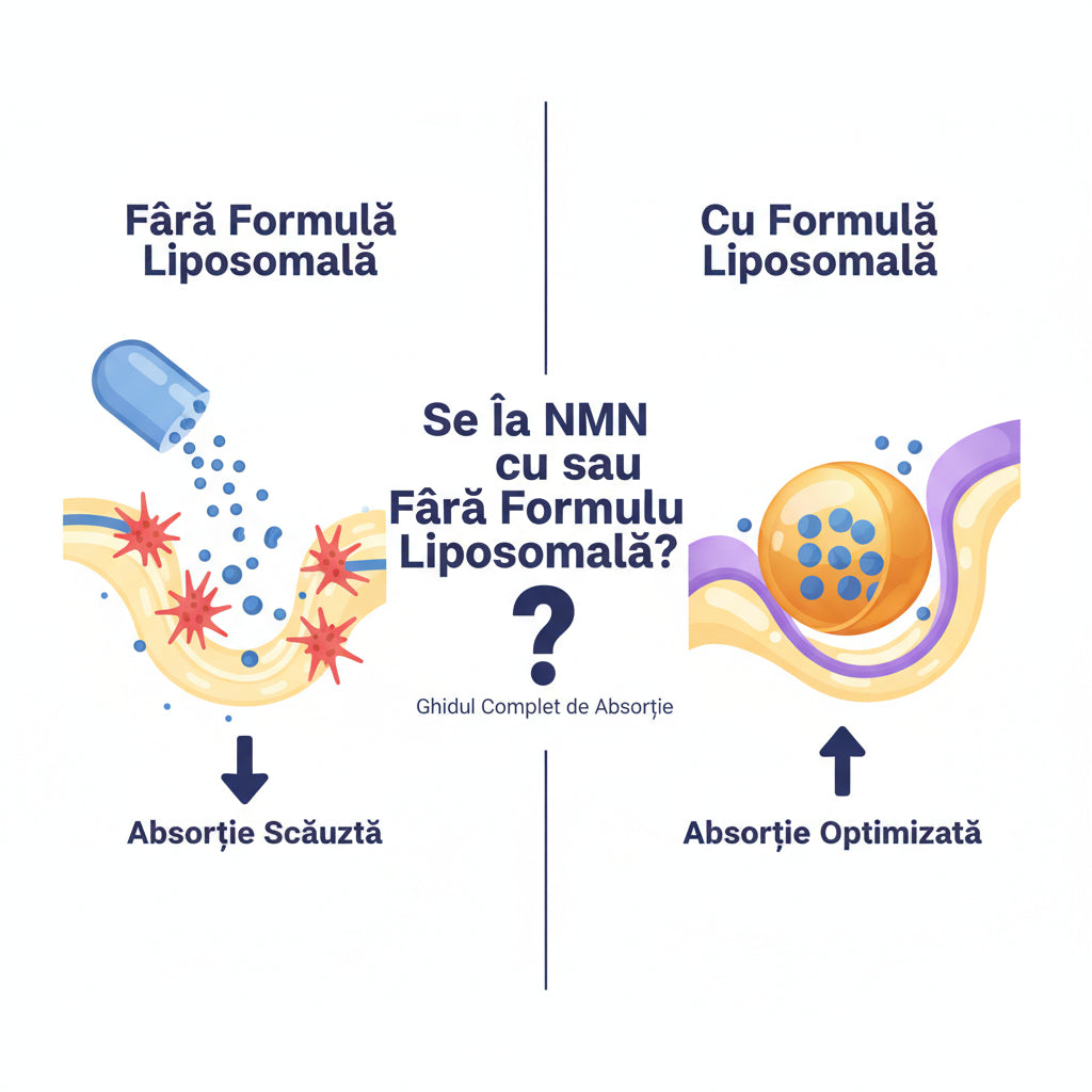 Se Ia NMN cu sau Fără Formulă Liposomală? Ghidul Complet de Absorție