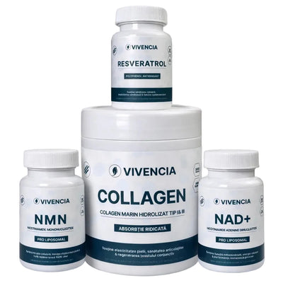 Vivencia Pachetul Longevității – NMN + NAD+ + Resveratrol + Colagen Marin